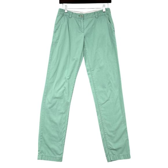 Vineyard Vines Green Straight Leg Button Closure Belt Loops Chinos Pants Size 0 - Picture 1 of 7